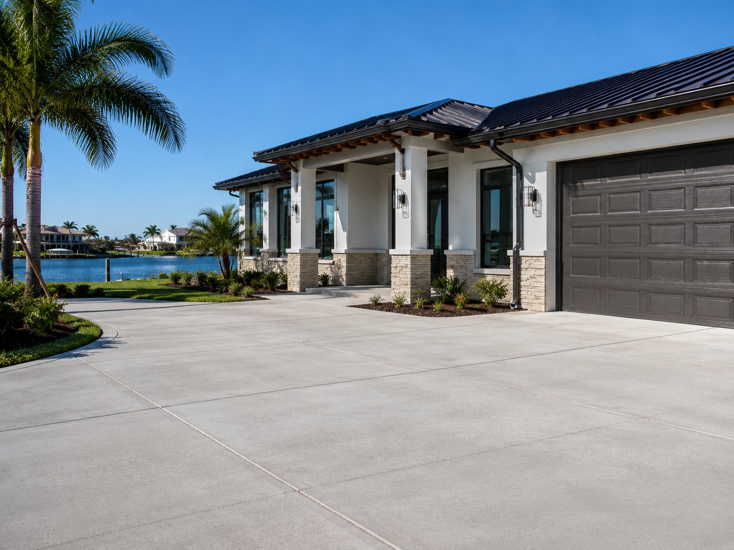 Concrete driveway and site work project